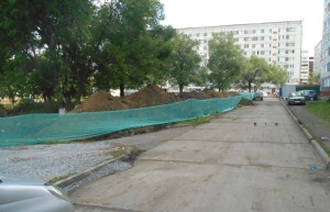 Строительство теплотрассы к трёхэтажному зданию по адресу:  б-р Строителей, 46-1 / г. Кемерово